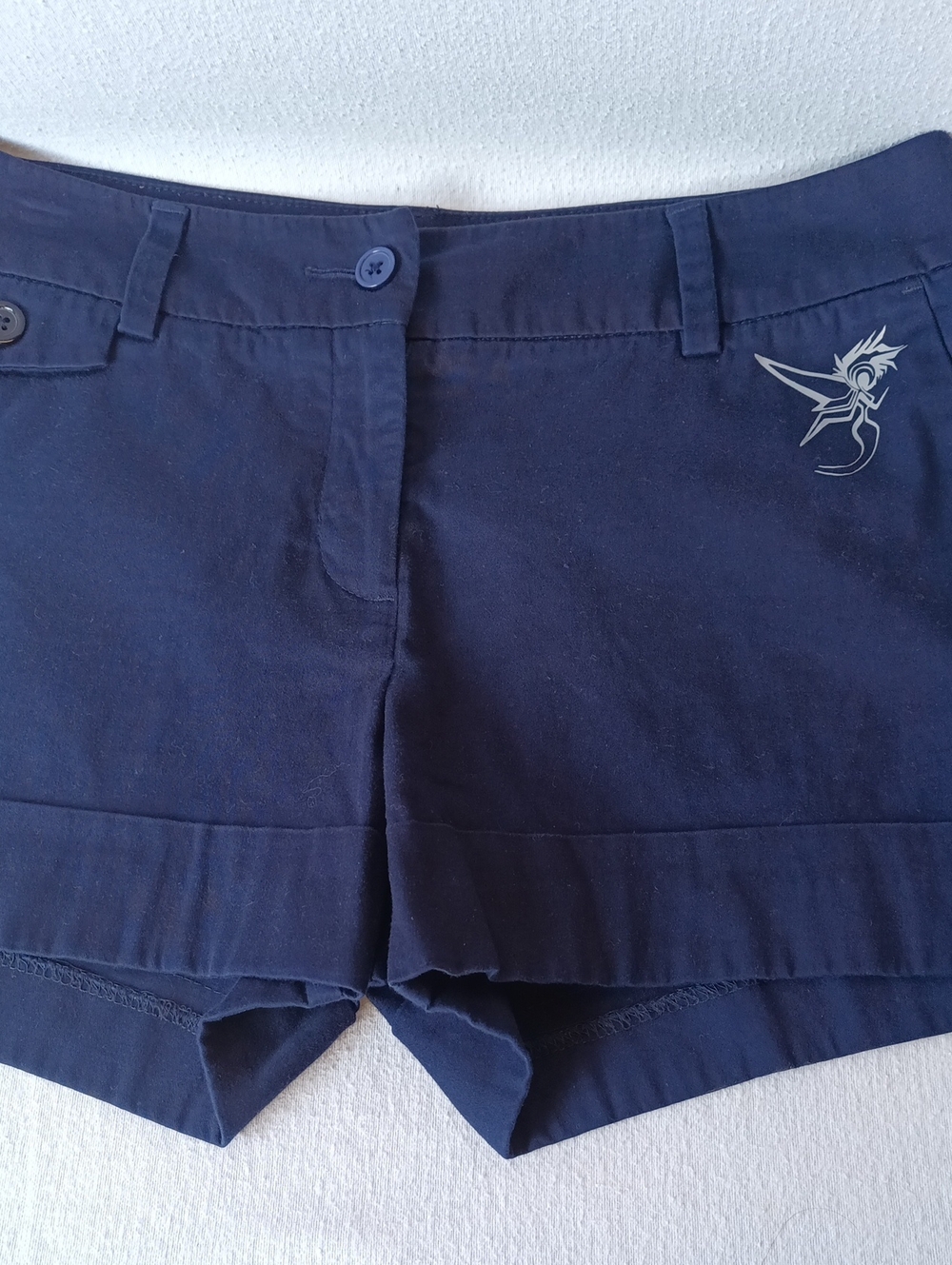 H&M Navy High Waist Women's Shorts with Subtle Logo